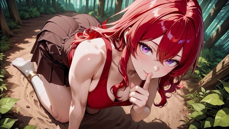 Tay Swift X: Fiery Redhead Bombshell Forest Kongkek ghairah – Skirt &amp; Stoking Putih Menitis