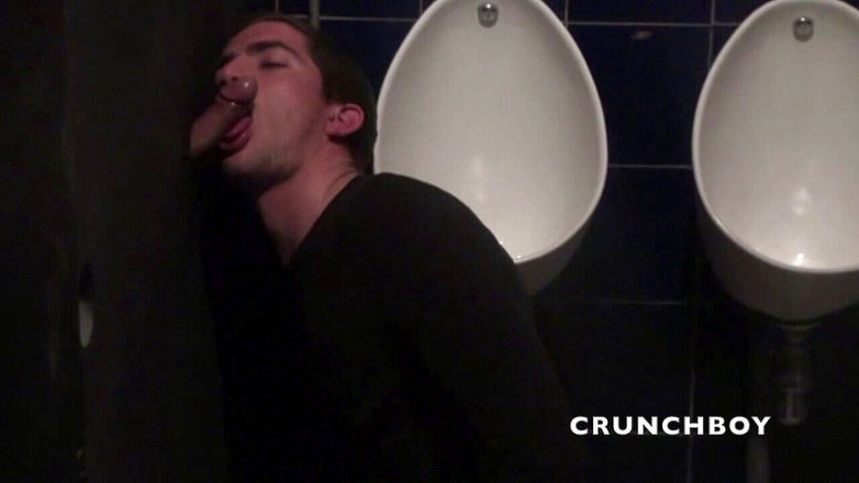 Raw French Bad boys: Slut sucked cock in glory holes in toilets