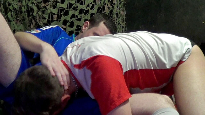 BAD BOYS FUCKERS FROM FRANCE: Two badboys fucking hard in ckaroom fetish clothes