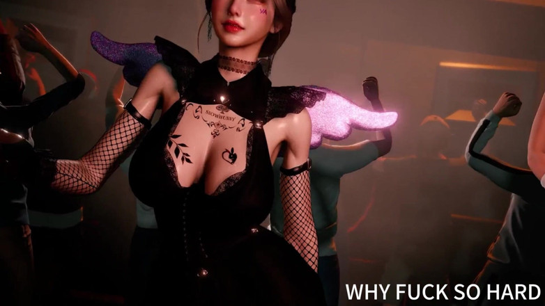 Why fuck so hard: 3D巨乳アジアストリッパー彼女の熱い体を裸に