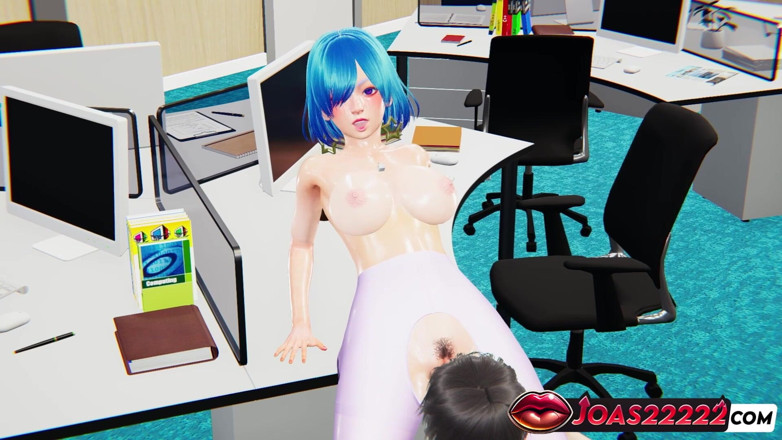 Joas22222: Офисная секретарша Elisa в Rule34, хентай - трахает пальцами ее тугую киску во время мастурбации дилдо в колготках до влажности