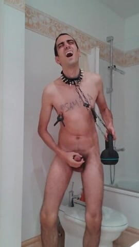 Slave Sparrow: Dumb Sub Holding Dumb Bell