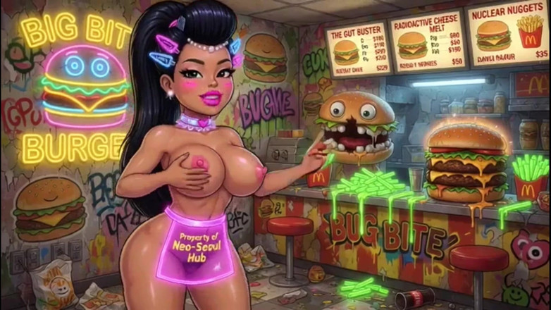 Hot girl dancing: Zábavná kreslená dívka nahoře bez, Ai animace