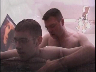 Gays Case: Young geeky stud opens his legs wide for his boyfriend...