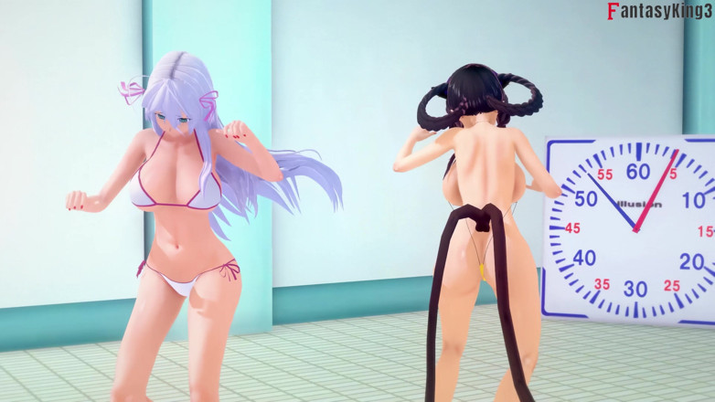 Fantasy king: Rias i Akeno Thresome Podczas Gdy Phonecall i Akeno fucked...