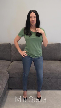 Jeans, Tee & Black Hair