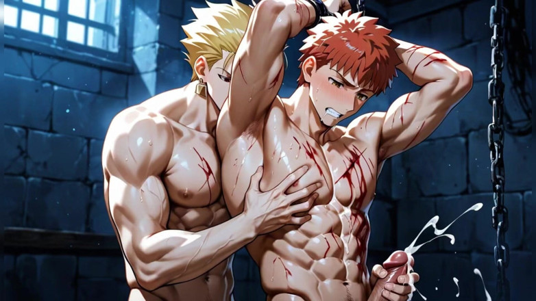 AI gay porn: Gay přítel mastbat sperma