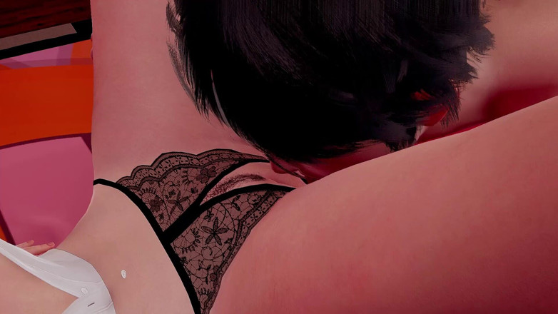Joas22222: Yukina Sasaki: Hentai Gamer E-girl - Wet Cunnilingus on Bed, Ass...