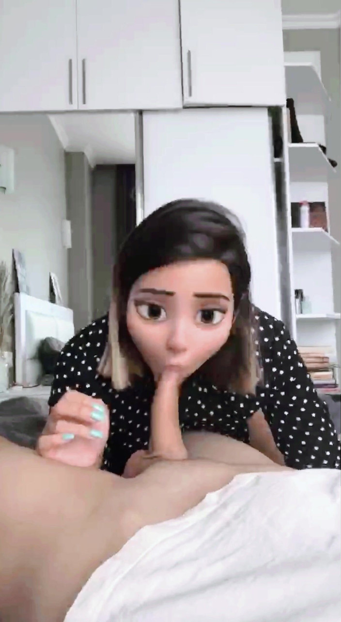 Good_view: Girl with cartoon face suck big dick