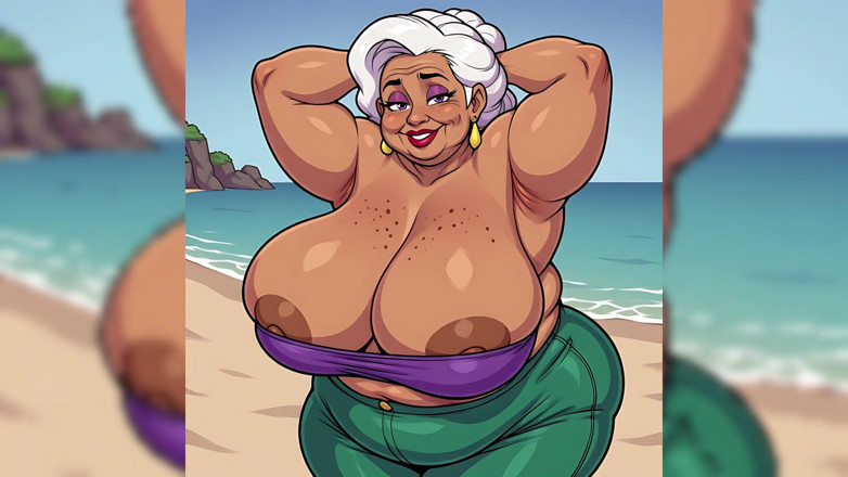 AI Porn: Une grosse BBW indienne se fait baiser sur la plage
