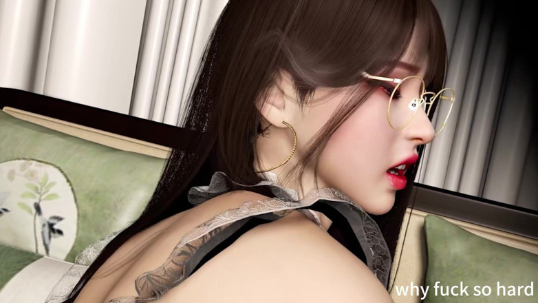 Why fuck so hard: かわいいドレスを着た3Dセクシーなアジアンメイドがとても激しく犯されました