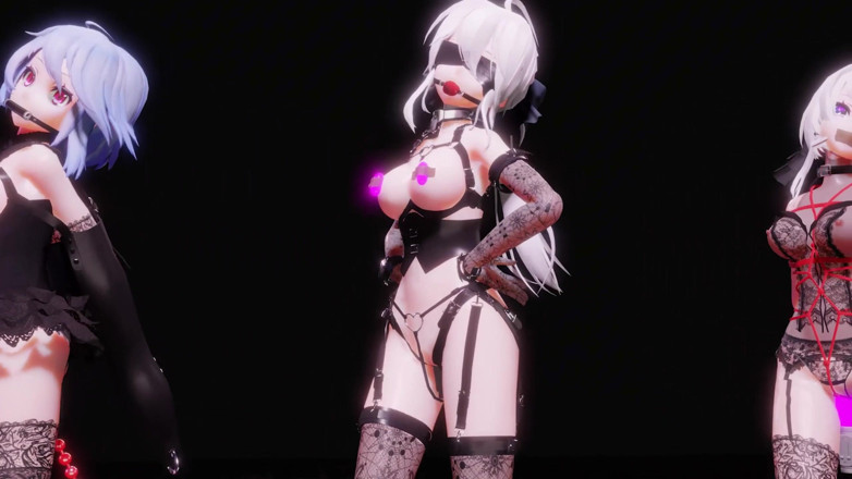 MikuMotion: [MMD] слабкий голос джин трьохосібний тренувальний стрибок стрибок яйце анальний пробка рот м'яч