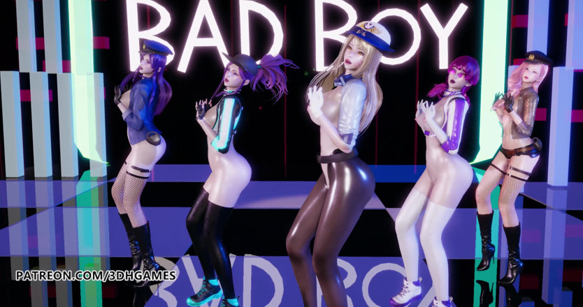 3D-Hentai Games: Red Velvet - tarian erotis 3d cowok nakal, ahri, akali, kaisa, evelynn,...