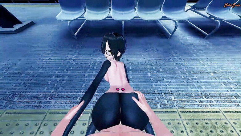 Hentai Smash: Милий vtuber roboco наповнюється спермою з вашого відео від першої особи - голів хентай.