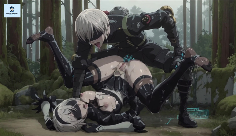 Animatedfeet: 2B Nier Automata Anime Hentai Dubur Mecha Stoking Seks