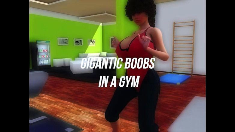 Denis animation: Tette giganti in una palestra