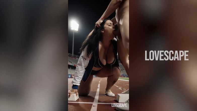 Lovescape: Gold-medal Fuck Fest - Athletes Filled Deep on the Track