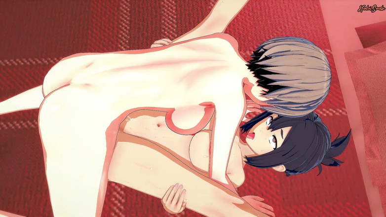 Hentai Smash: Futa Uzaki rozkłada szeroko otwarte nogi Ami Asai i wypełnia...