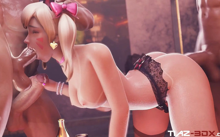Creampie craze: Robaatoo Tiaz-3dx D.va's Wild Party: Hardcore Fun with Three Studs