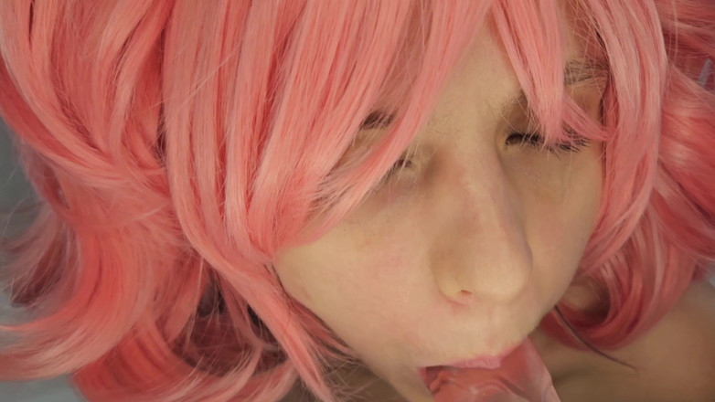 French Julia: Kawaii mädchen lutscht cosplay und schluckt heißes sperma tief in...
