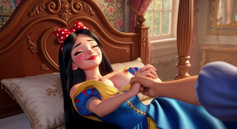 My night collection: Snow White Passionate Night in Enchanted Castle Bedroom with Classic...