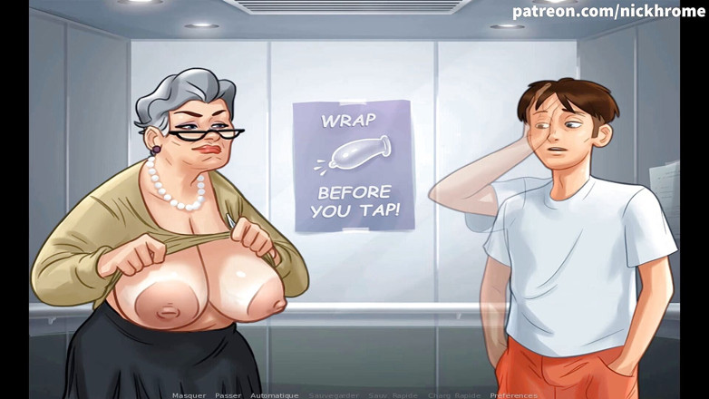 Cartoon Universal: Summertime saga part 174 - old granny want young guy ( French sub )
