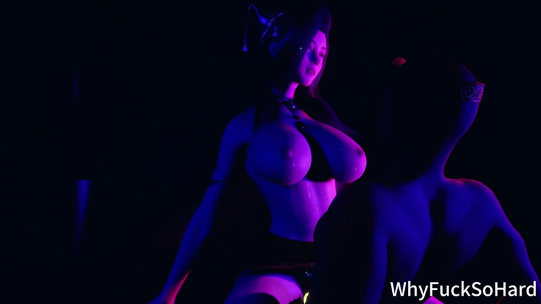 Why fuck so hard: 3D 大胸部角色扮演荡妇裸体她完美的身体与她的老板发生性关系