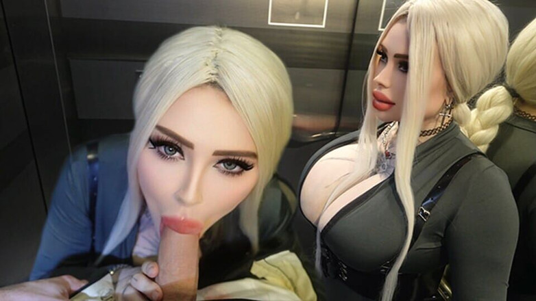 Peachgardens: Follada duro a un extraño en el ascensor, sexo con...