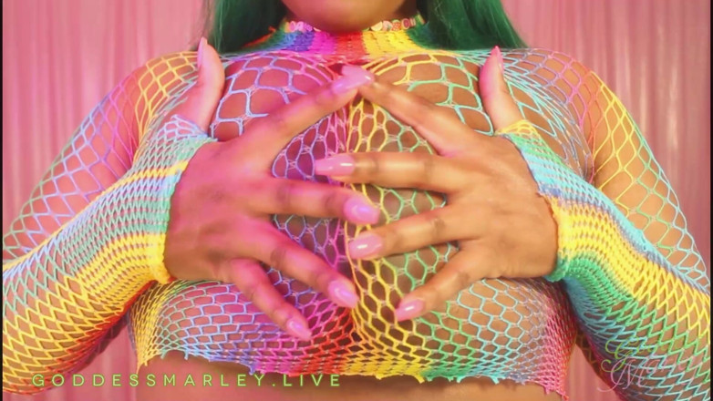 Goddess Marley: Радуга с большими сисечками соблазняет член