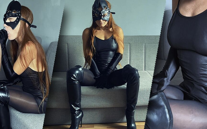 Myredfoxgirl: La Dea in Collant Lucidi E Stivali Di Pelle Ti...
