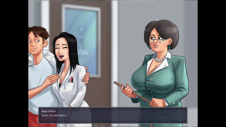 LewdArcade: Summertime Saga Miss Okita Animation Collection [parte 32] Juego de sexo desnudo [18+]...