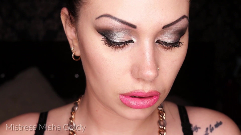 Goddess Misha Goldy: 3 lippenstift = 3 Joi = 3 sperma aftellen