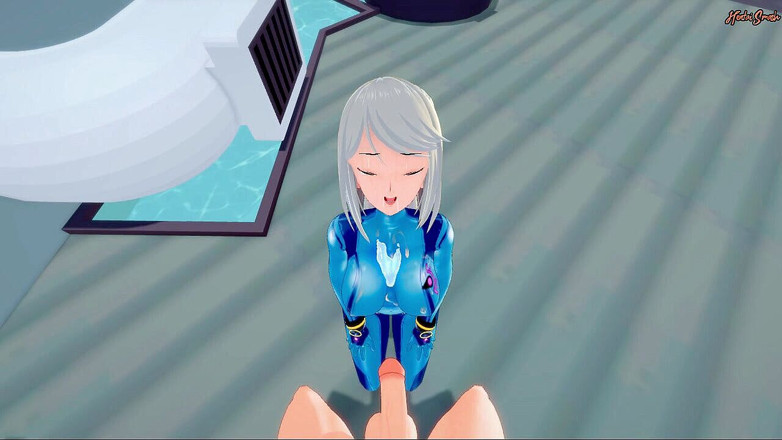 Hentai Smash: Samus bekommt eine POV-gesichtsbesamung, bevor sie einen missionars-creampie bekommt - Metroid...
