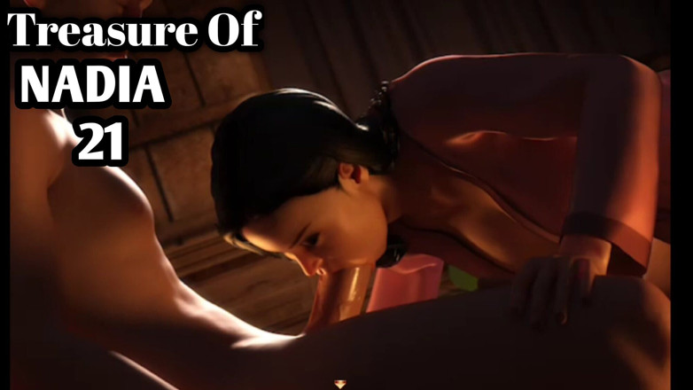 Naughty gameplays: Treasure of Nadia # 21 - Šílené hluboké kouření 12 palcový penis