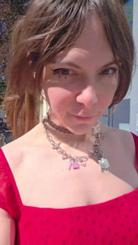 Sissy Walking Outside Showing Her Chastity Cage