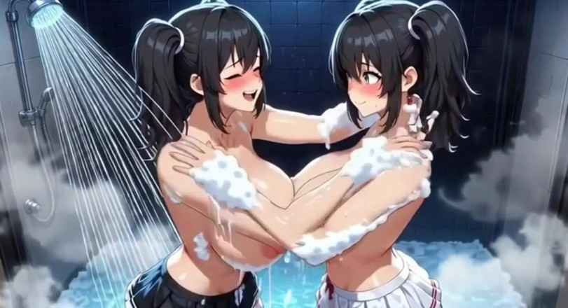 Hot girl dancing: Süße anime-mädchen duschen, ai animation