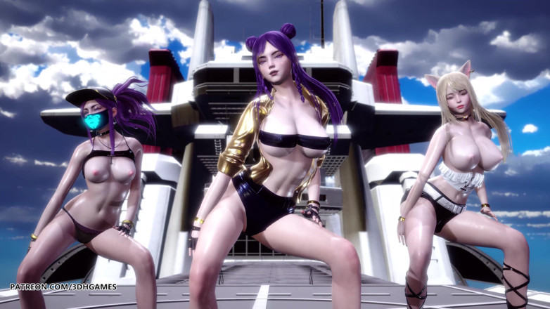 3D-Hentai Games: Hubschrauber sexy striptease Ahri Akali Kaisa Seraphine liga der legenden...