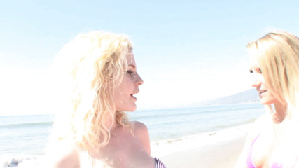 Naughty Girls: Blonde lesbians having oral sex after walking on the beach