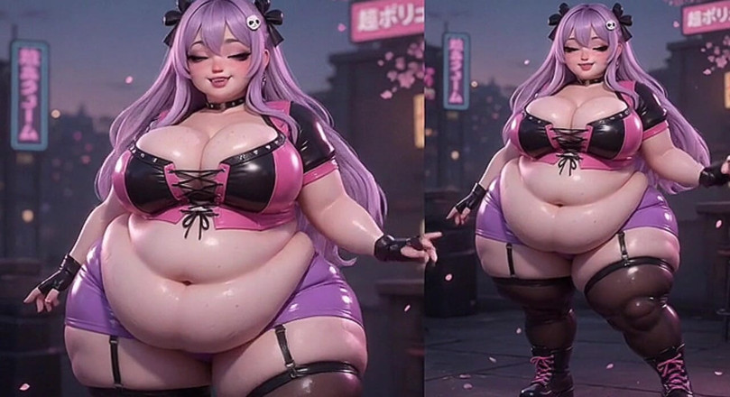 Animate golden: Gorda anime bebê tremendo enorme cu em fio dental roxo