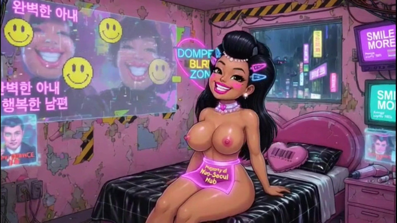 Hot girl dancing: Divertente ragazza del fumetto in topless, ai animation