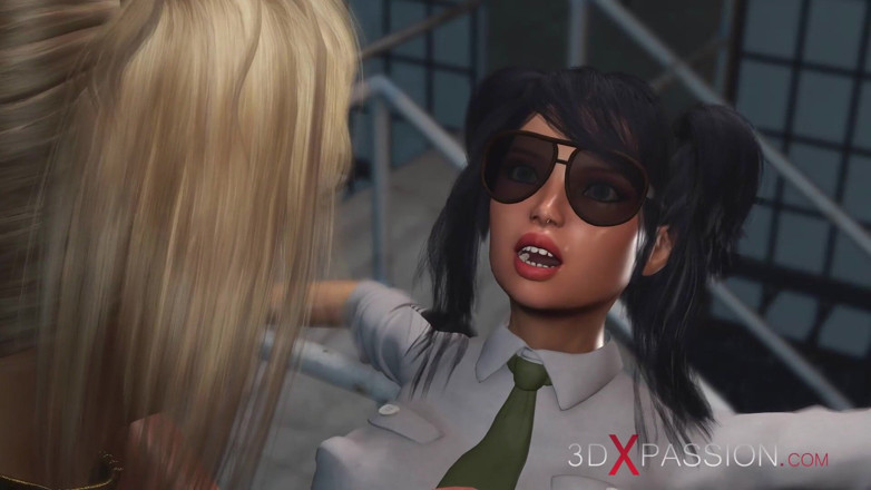 3dxpassion: Harter sex im gefängnis! Harley Quinn fickt eine weibliche gefängniswache...