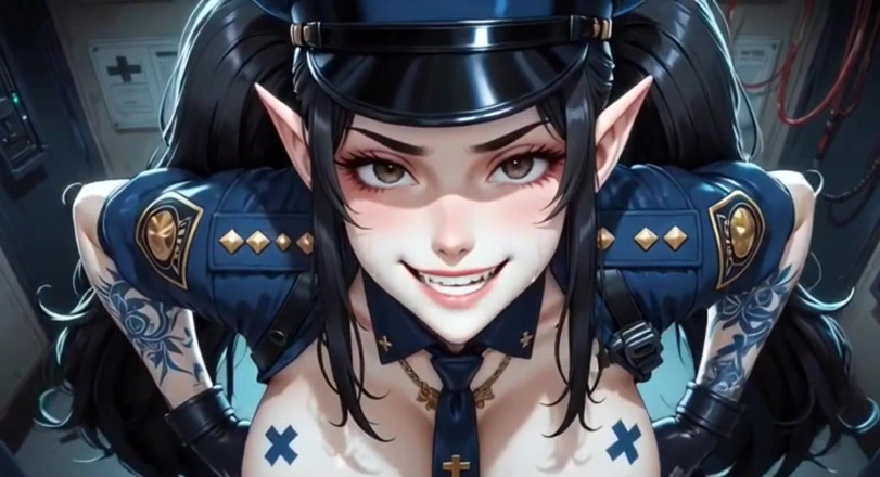 Hot girl dancing: Anime schattige politieagent met tieten, Ai-animatie