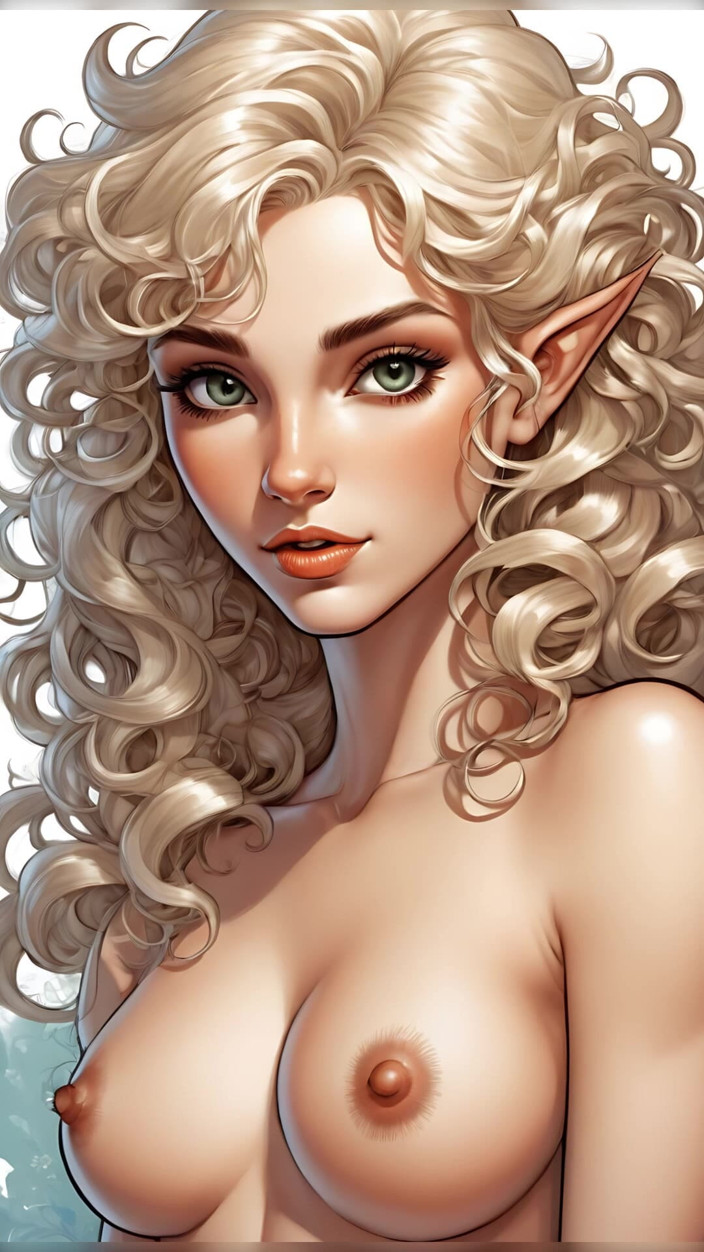 LustRender: Lustrender, style bande dessinée, elfe nue, diaporama - ai, fantasme d’elfe...