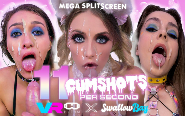 VRhythm: Mega Splitscreen - 11 sprut per sekund - Pmv Cum in Mouth Compilation