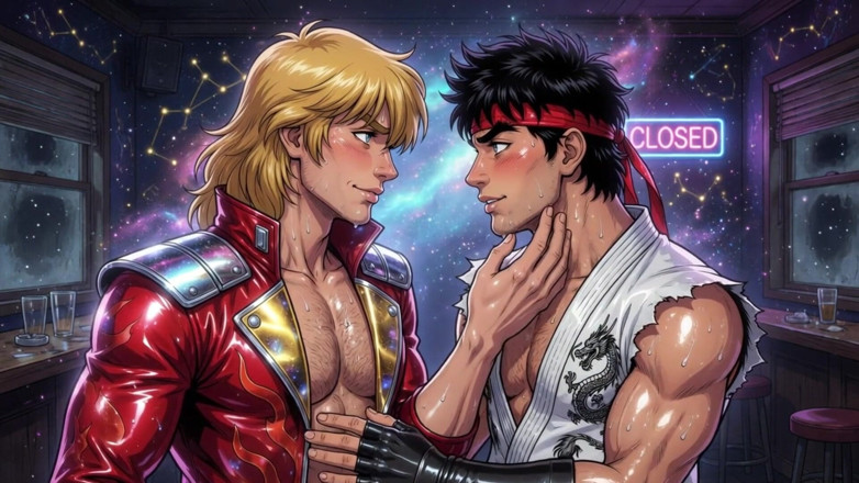 Erotic Man: Ken i Ryu Making Out (ai)