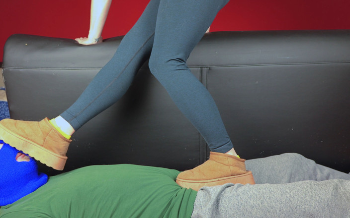 JoZi: Uggs and Sock Trampling, Femdom Jozi Trample
