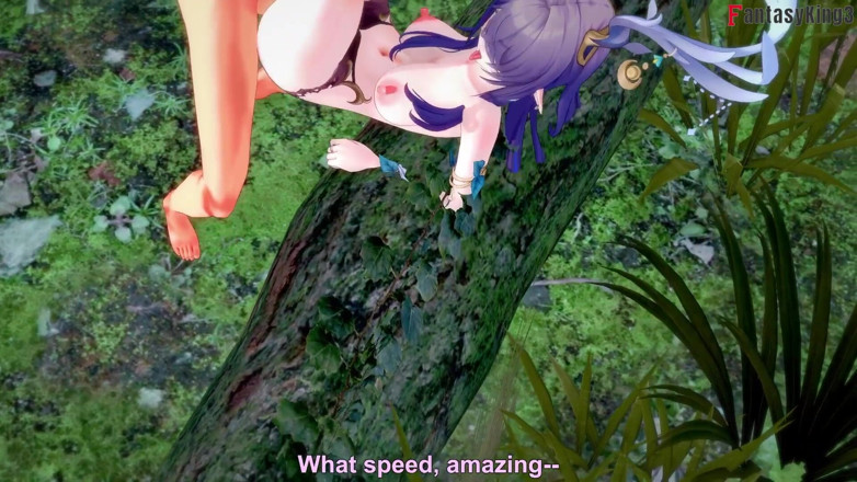 Fantasy king: Lauma гарячий секс ahegao в лісі - genshin impact