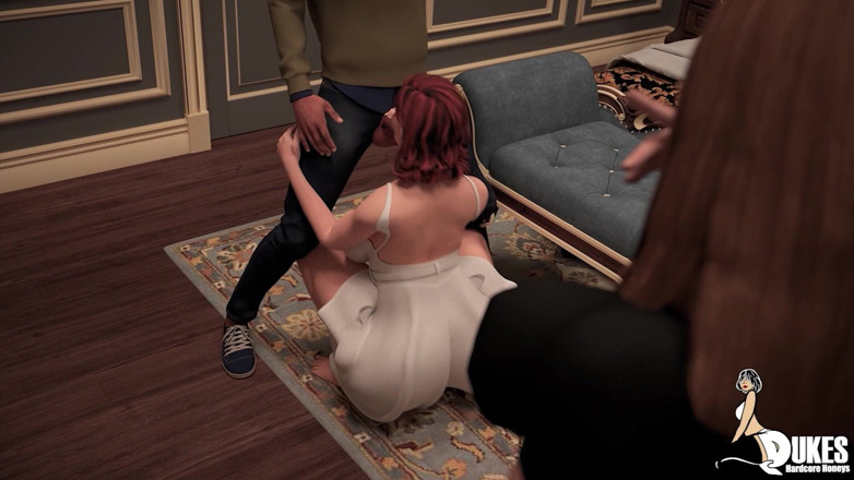 Dukes Hardcore Honeys: Une rousse sexy suce une bite et regarde son meilleur...