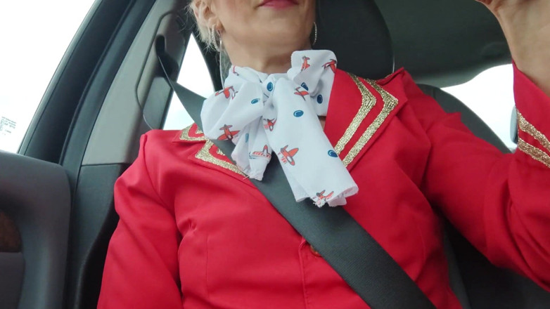 Serenexx: エアホステスタクシーオナニー - コスプレ - Serenexx