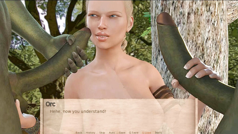 Visual Novels: Alenjas adventures part 7 - orcs fuck forest elf teen